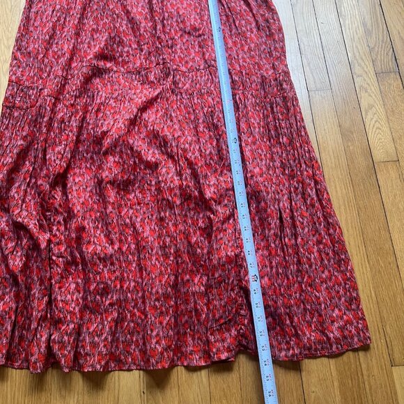 Joie Size XXL Orange Tea Rose Flowy Boho V-Neck Tiered Sleeveless Maxi Dress - Picture 15 of 16